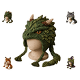 thumbnail image 1 of Fantasy Dragon Hood Hat DIY Crochet Kit Series, 4 Styles Dragon Fox Frog Wolf Animal Crochet Supplies, Cute Winter Hat Making Kit for Halloween Party, 1 of 7