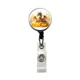 thumbnail image 1 of Fantasy Dragon Laying on Gold Watercolor Retractable Reel ID Badge Key Card Name Tag Holder with Clip, 1 of 7