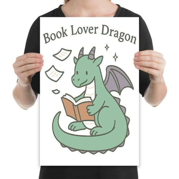 Fantasy Dragon Poster - Gloss Paper Finish - Wall Decor for Cozy Reading Nooks Gift