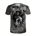 thumbnail image 1 of Fantasy Dragon and Skull Print T-Shirt for Men- Summer Soft Polyester Short Sleeve Top, Comfortable Fit Dark Academy Men's Short Occult Gothic Men's Shirt Gothic Romantic Grunge Tee, PLUS SIZE, 1 of 6