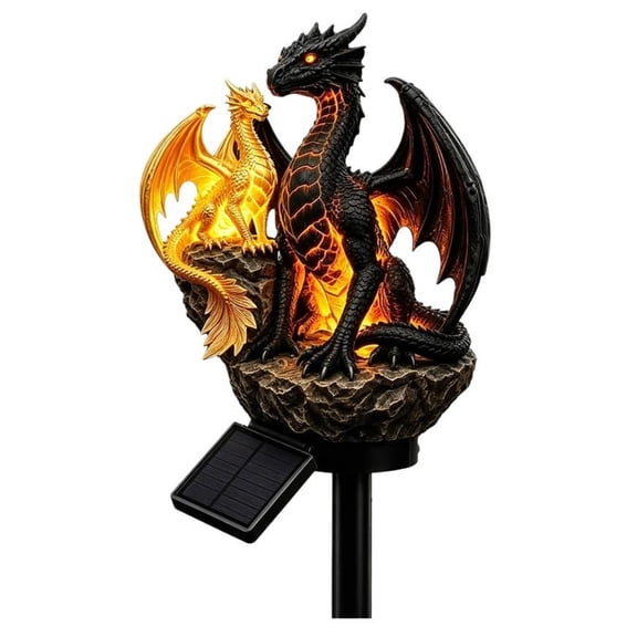 Fantasy Dragon Solar Garden Light Dragons Legacy Themed Outdoor Decor Gift for Dragon Enthusiasts