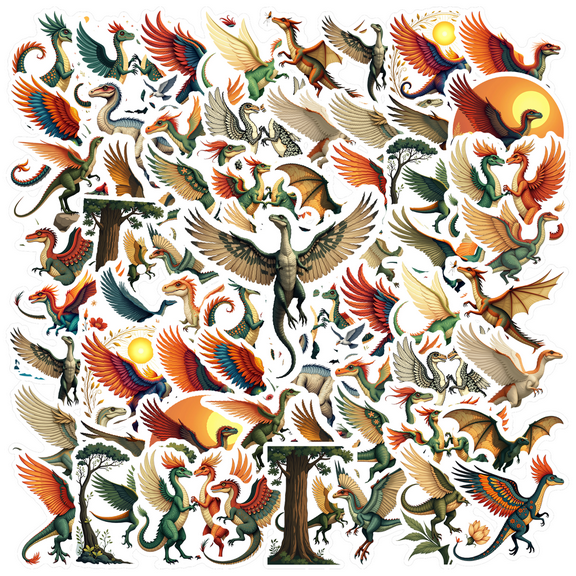 Fantasy Dragon Stickers, Waterproof Dragon Sticker for Water Bottle Laptop Phone Cases Planner Skateboard Luggage Helmet Party Favor Decor, Ideal for Adults Teens Teacher Rewards