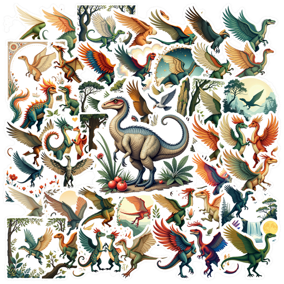 Fantasy Dragon Stickers, Waterproof Dragon Sticker for Water Bottle Laptop Phone Cases Planner Skateboard Luggage Helmet Party Favor Decor, Ideal for Adults Teens Teacher Rewards