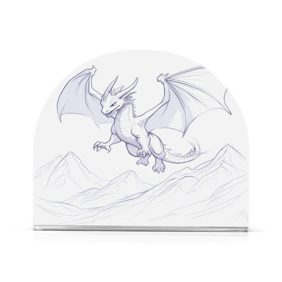 Fantasy Dragon Thick U Shape Acrylic Napkin Holder Non Slip Space Saving for Kitchen