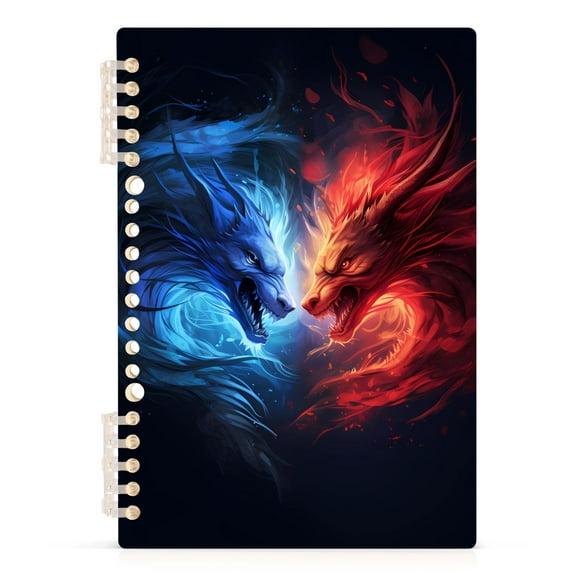 Fantasy Dragons Head Spiral Notebooks 60 Sheets 120 Pages A5 Journal Notepad 8.3x5.7 Inch Thick Adjustable College Ruled Paper