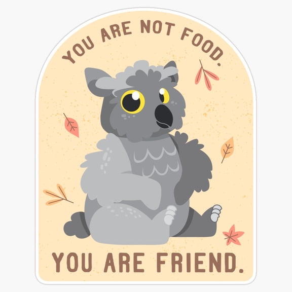 Fantasy Dungeon Journey Warrior Companion Owlbear Cub Friend Not Food Slogan Decal For Switch Sticker
