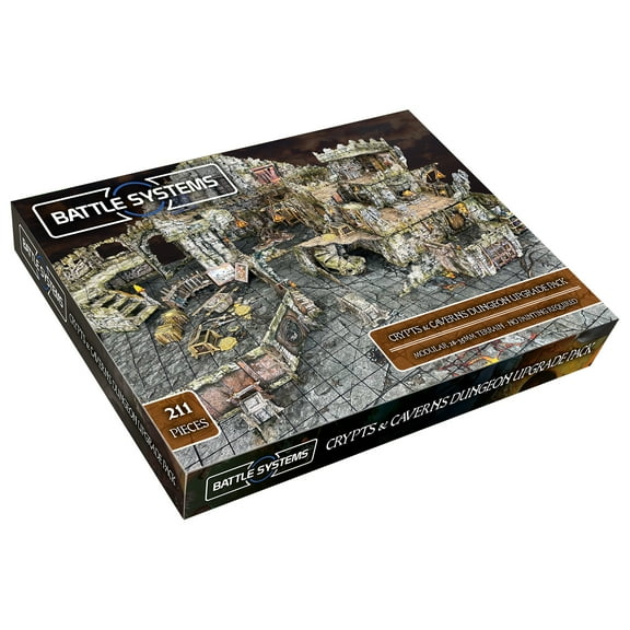 Fantasy Dungeon Terrain Crypts & Caverns - Battle Systems Terrain Immersive Scenery for D&D DND Maladum Pathfinder RPGs Full Color Heavy Duty Cardstock Printed Both Sides
