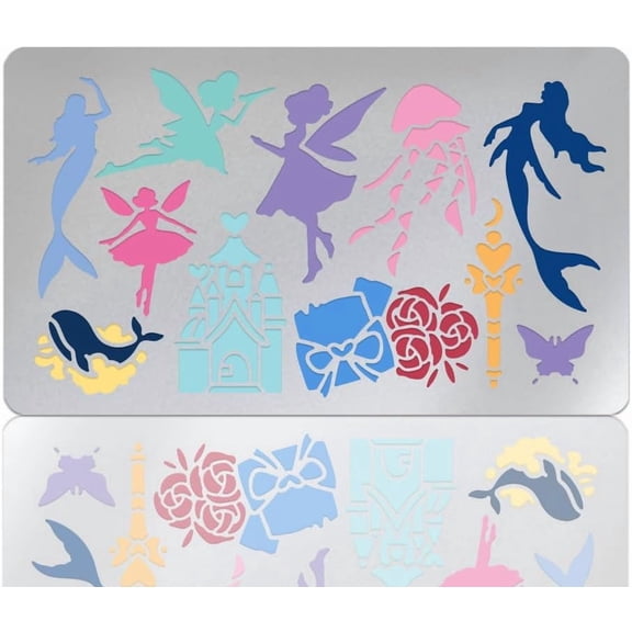 Fantasy Elf Stencil Metal Stencil for Journaling Angel Castles Drawing Template Stainless Steel Reusable Butterfly Templates for Wood Burning Carving Engraving Scrapbooking for DIY