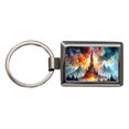 thumbnail image 1 of Fantasy Evil Dark Castle Watercolor Metal Rectangle Keychain, 1 of 7