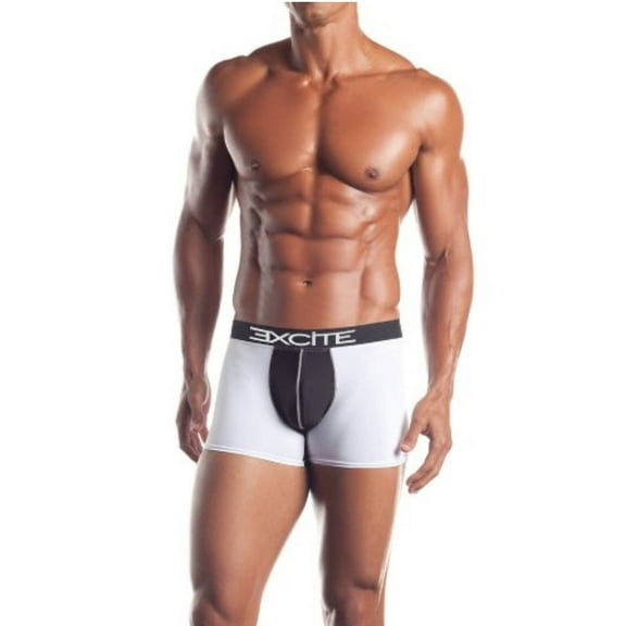 Fantasy Excite for Men Classic Boxer Brief - White & Black - Size Large - 36-38 Waist