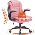 thumbnail image 1 of Fantasylab Executive Ergonomic 300LBS PU Leather Home Office Desk Chair, Computer Desk Chair with Adjustable Armrest,PINK, 1 of 11