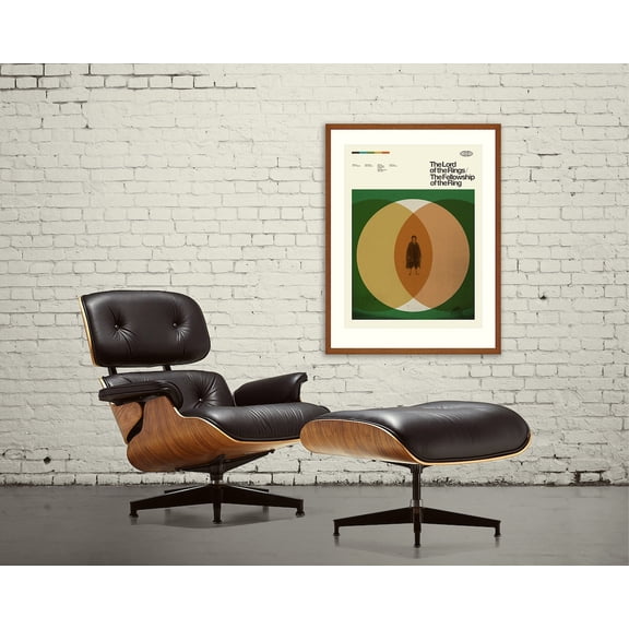 Fantasy Fellowship Ring Lithograph Swiss Vintage Style Version Beta Mid-Century Modern Wall Art, Unframed Poster