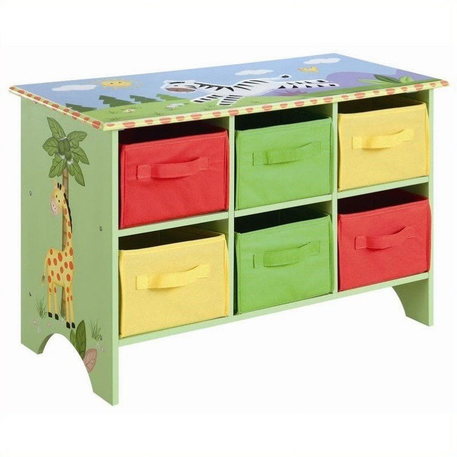 Fantasy Fields 3.59 Gallon Sunny Safari Wood Storage Cubes, Multicolor