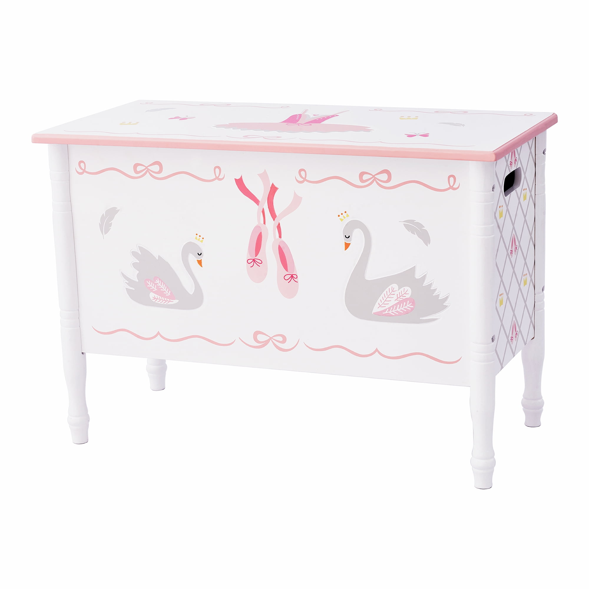 Fantasy Fields Childrens Swan Lake Wooden Toy Box Chest Kids