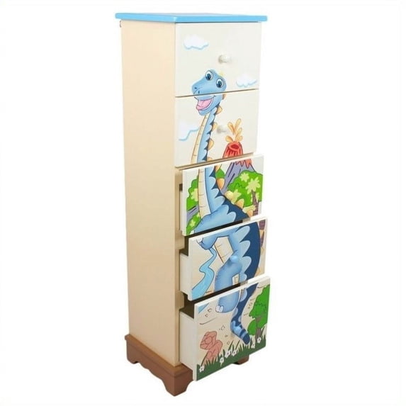 Fantasy Fields Dinosaur Kingdom Wood Finish Bedroom Armoires 5-Drawer Cabinet