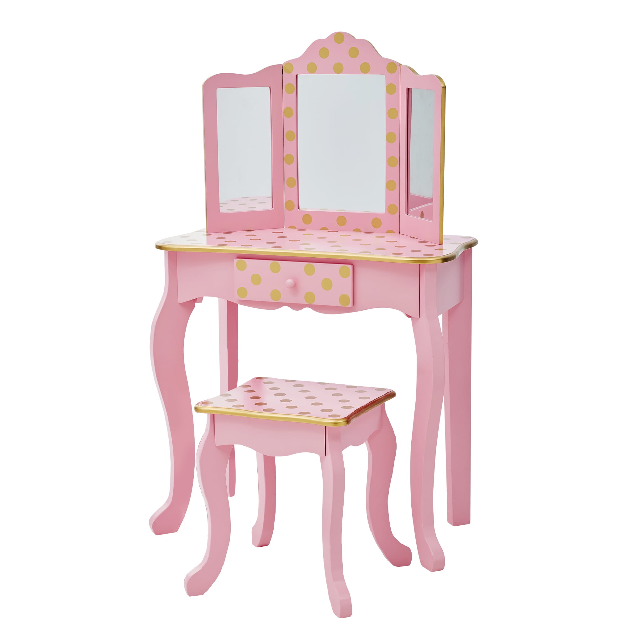 Fantasy Fields Gisele Polka Dot Vanity Set with TriFold Mirror and