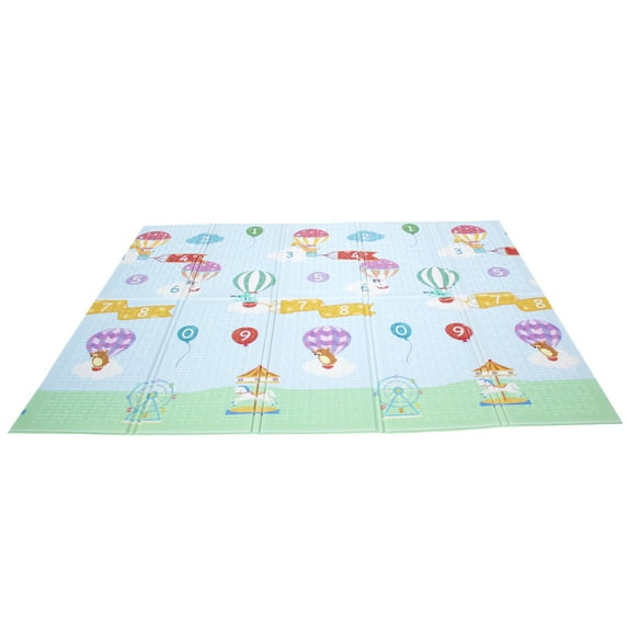 Fantasy Fields Hot Air Balloons Soft Foam Baby Crawling Mat, Blue/Gray
