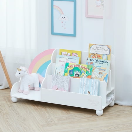 Fantasy Fields Kids Rainbow 3-Tier Wooden Staggered Display Bookcase