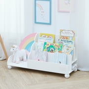 Fantasy Fields Kids Rainbow 3-Tier Horizontal Staggered Wooden Display Bookcase