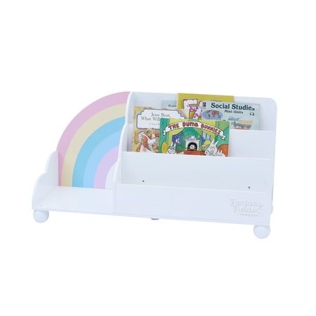 Fantasy Fields Kids Rainbow 3-Tier Wooden Staggered Display Bookcase