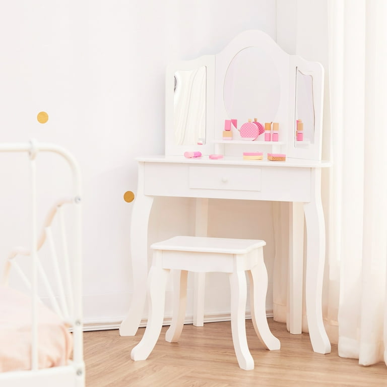 Fantasy Fields Lady Alessandra Corner Vanity Table and Chair Set