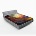 thumbnail image 1 of Ambesonne Nature Fitted Sheet, Lake Art Brush, Queen Size, Multicolor, 1 of 2