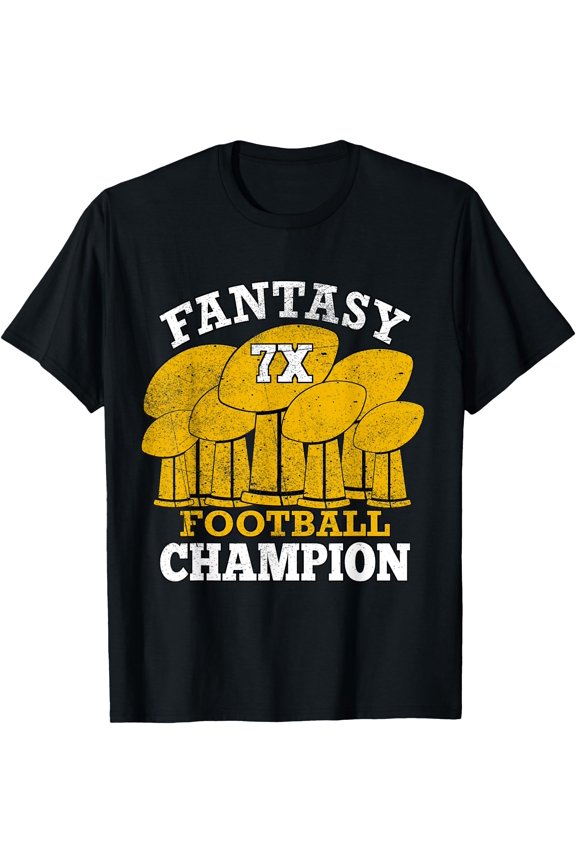 Fantasy Football 7X Champion Seven Time Champ Fantasy Winner T-Shirt