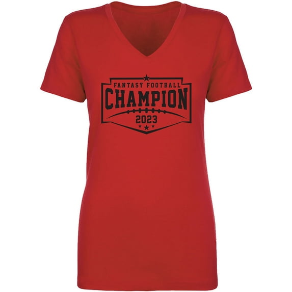Fantasy Football Champion 2023 Womens V-Neck T-Shirt