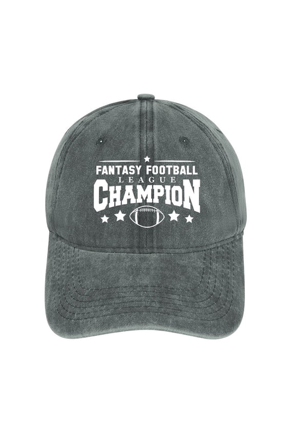 Fantasy Football Champion Gray Hat Adjustable Funny Fashion Unisex Baseball Cap for Men Women