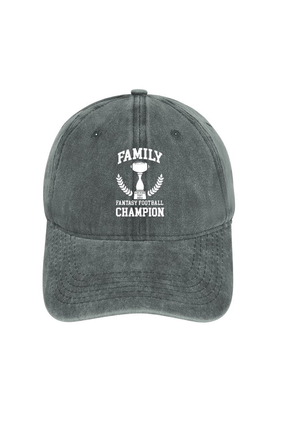 Fantasy Football Champion Gray Hat Adjustable Funny Fashion Unisex Baseball Cap for Men Women