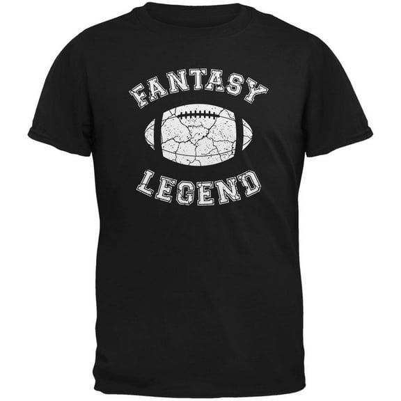 Fantasy Football Distressed Legend Black Adult T-Shirt - Large