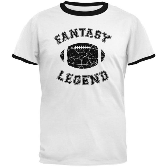 Fantasy Football Distressed Legend White/Black Men's Ringer T-Shirt - X-Large