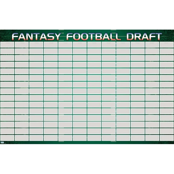 Fantasy Football Draft Wall Poster, 14.725" x 22.375"