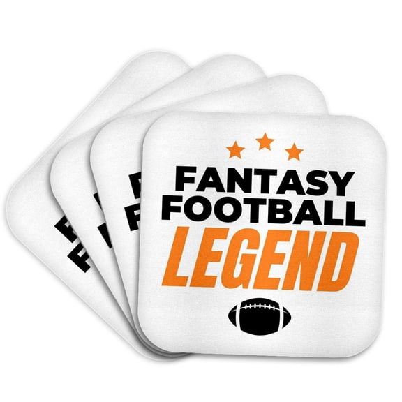3drose, Fantasy Football Legend Merch, Set of 4 Coasters - Soft