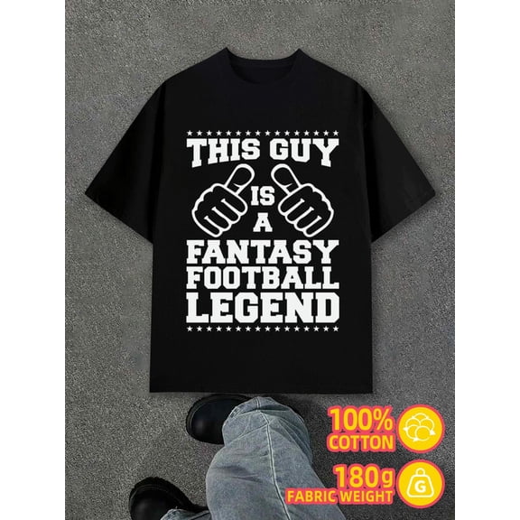 Fantasy Football Legend men's 180G 100% Cotton white Unique Design Unisex Shirt Printed tshirts Classic Unisex Shirt Graphic Tee tshirts Classic Unisex Shirt Short Sleeve tshirts