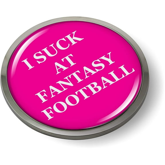 Fantasy Football Looser 3D Domed Emblem Badge Car Sticker Chrome Round Bezel