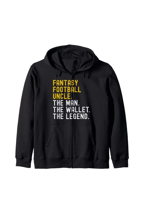 Fantasy Football Player Uncle Man Wallet Legend Zip Hoodie Y101