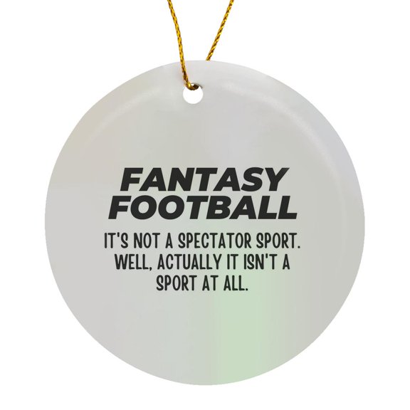 3drose, Fantasy Football Spectator Sport Merch, Circle Porcelain Ornament