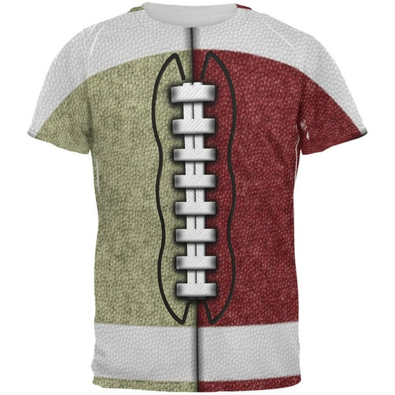 Fantasy Football Team Beige and Maroon All Over Mens T Shirt Multi SM