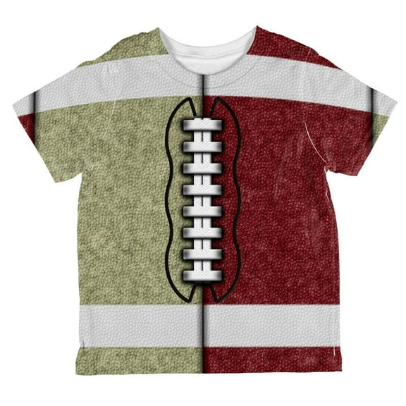 Fantasy Football Team Beige and Maroon All Over Toddler T Shirt Multi 4T