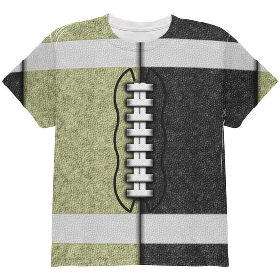 Fantasy Football Team Black and Gold All Over Youth T Shirt Multi YMD