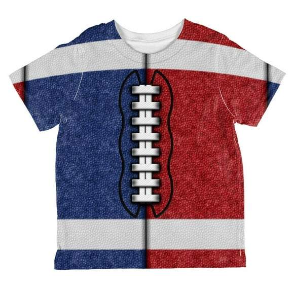Fantasy Football Team Blue and Red All Over Toddler T Shirt Multi 2T