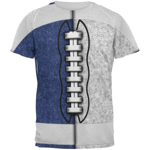 Fantasy Football Team Blue and White All Over Mens T Shirt Multi LG