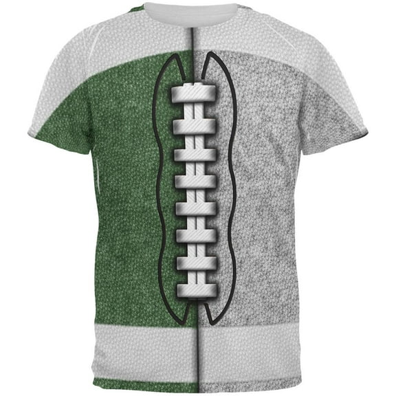 Fantasy Football Team Green and Silver All Over Mens T Shirt Multi 2XL
