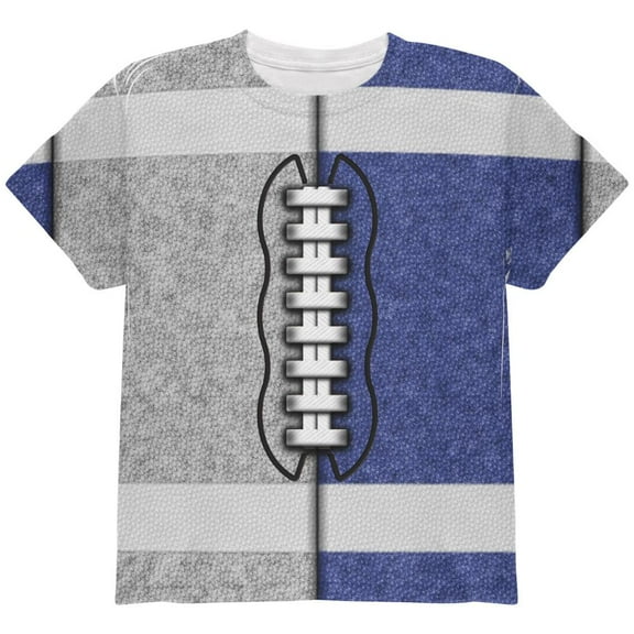 Fantasy Football Team Grey and Blue All Over Youth T Shirt Multi YSM
