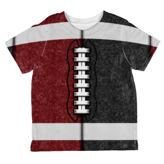 Fantasy Football Team Maroon and Black All Over Toddler T Shirt Multi 4T
