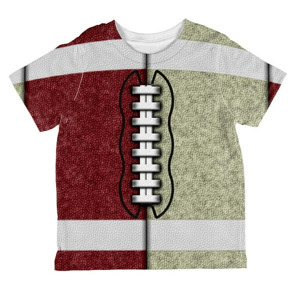 Fantasy Football Team Maroon and Gold All Over Toddler T Shirt Multi 4T