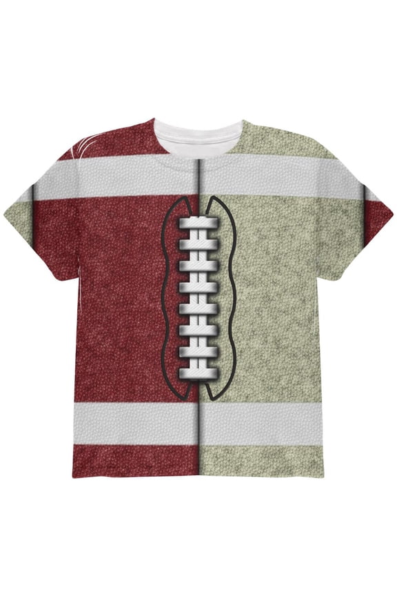 Fantasy Football Team Maroon and Gold All Over Youth T Shirt Multi YSM