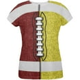 thumbnail image 1 of Fantasy Football Team Maroon and Yellow All Over Womens T Shirt Multi SM, 1 of 2