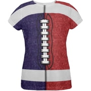 Fantasy Football Team Navy and Red All Over Womens T Shirt Multi 2XL